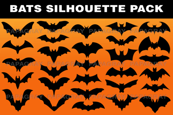 Download Bats Silhouette Pack - 30 Designs - Bats silhouette Collection