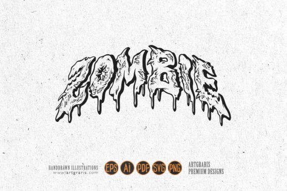 Download Terrifying Dripping Zombie Lettering SVG - Premium Bundle