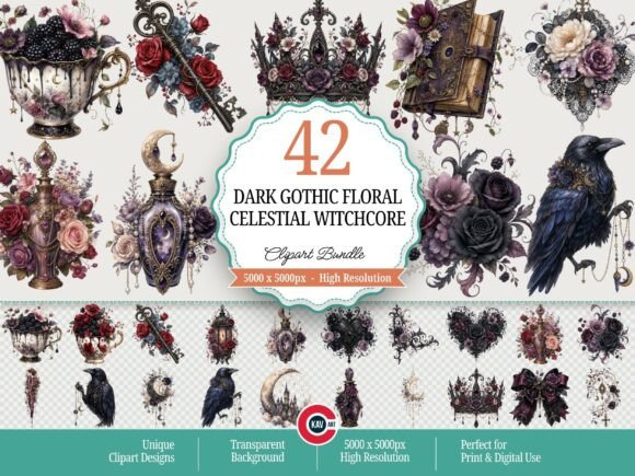 Download Dark Gothic Floral Celestial Witchcore - Dark Collection