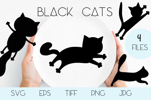 Download Black Cat Silhouette Vector SVG Handline - Vector Collection