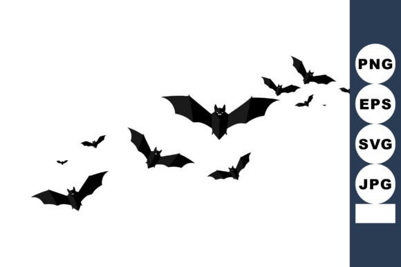 Download Flying Bats Silhouette Vector in Black O - Premium Resources