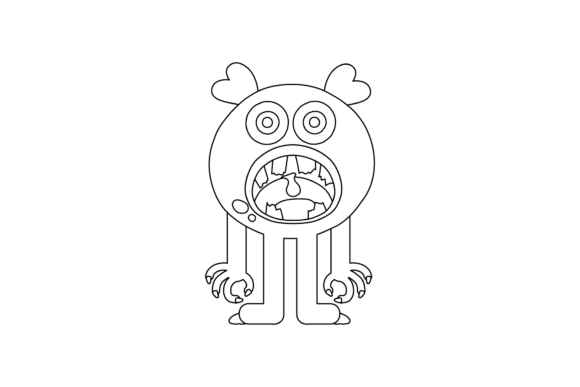Download Monster Terrifying Vector Coloring Page - Vector Collection