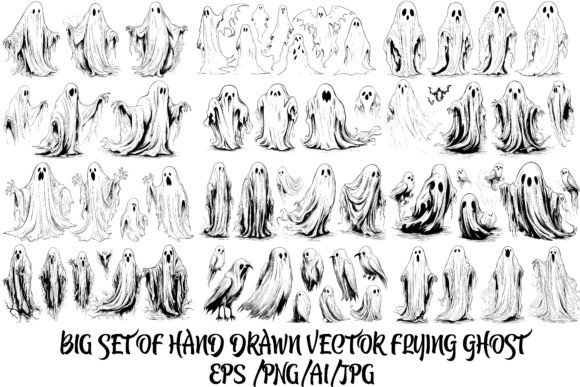 Download Hand-Drawn Halloween Ghost Vector - Vector Collection