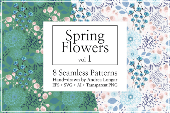 Download Spring Vector Flower Patterns #1 - Vector Collection