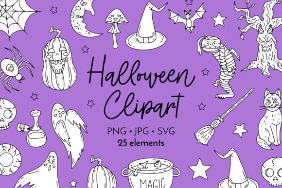 Download Black and White Halloween Vector Clipart - Vector Collection