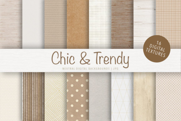 Download Chic &amp; Trendy Digital Paper Pack - Trendy digital paper Collection