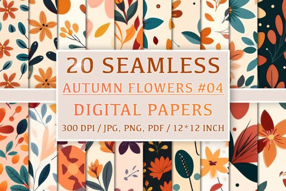 Download 20 Seamless Autumn Flower Patterns #4 - 20 seamless autumn flower patterns Collection